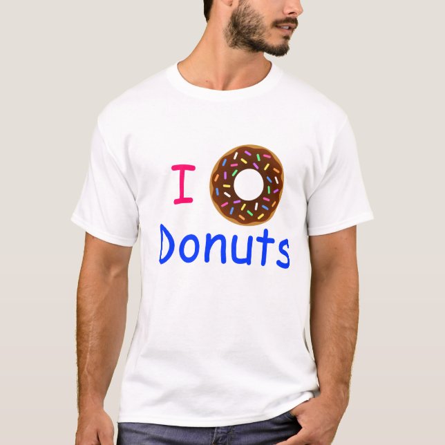 Camiseta Eu amo o t-shirt das rosquinhas (Frente)