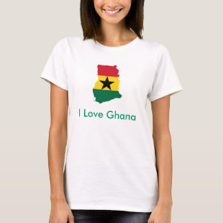 Camiseta Eu amo o t-shirt das senhoras de Ghana