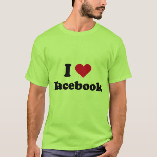 Camiseta Eu amo o t-shirt de Facebook