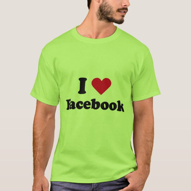 Camiseta Eu amo o t-shirt de Facebook (Frente)