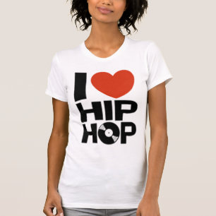 Camiseta EU AMO o t-shirt de HIP HOP (as mulheres)