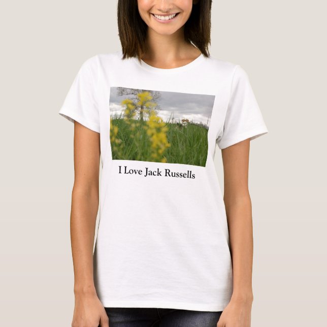 Camiseta Eu amo o t-shirt de Jack Russells (Frente)