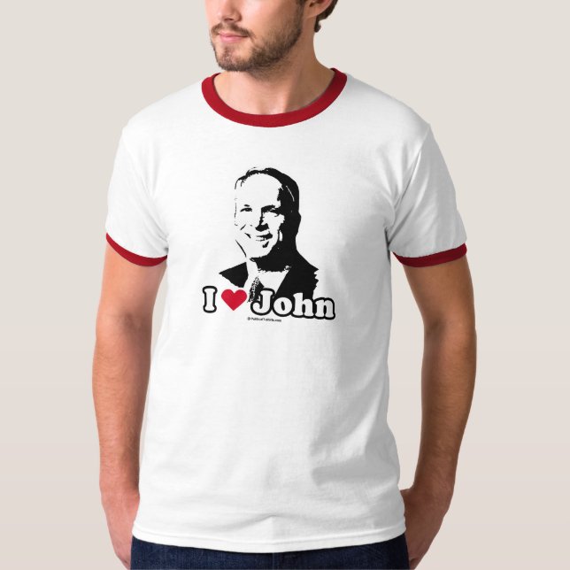 Camiseta Eu amo o t-shirt de John McCain (Frente)