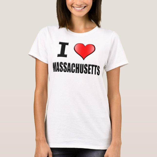 Camiseta Eu amo o t-shirt de Massachusetts - mulheres (Frente)