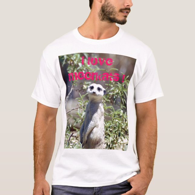 Camiseta Eu amo o t-shirt de Meerkats (Frente)