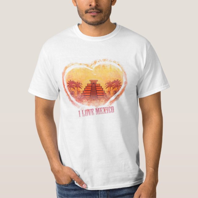 Camiseta Eu amo o t-shirt de México (Frente)