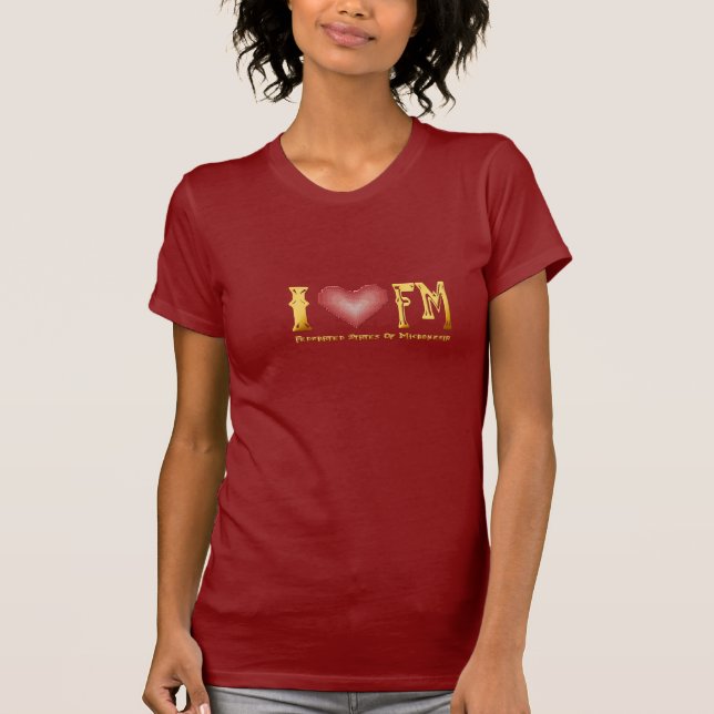 Camiseta Eu amo o t-shirt de Micronesia (Frente)