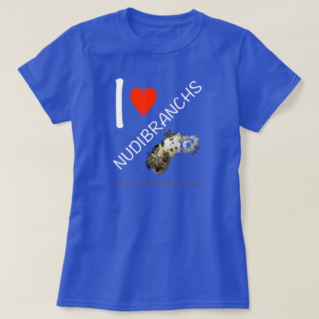 Camiseta Eu amo o t-shirt de Nudibranchs para mulheres (Frente do Design)
