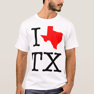 Camiseta Eu amo o t-shirt de TX Texas