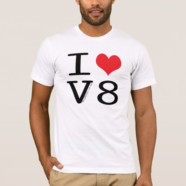 Camiseta Eu amo o t-shirt de V8 (Frente)