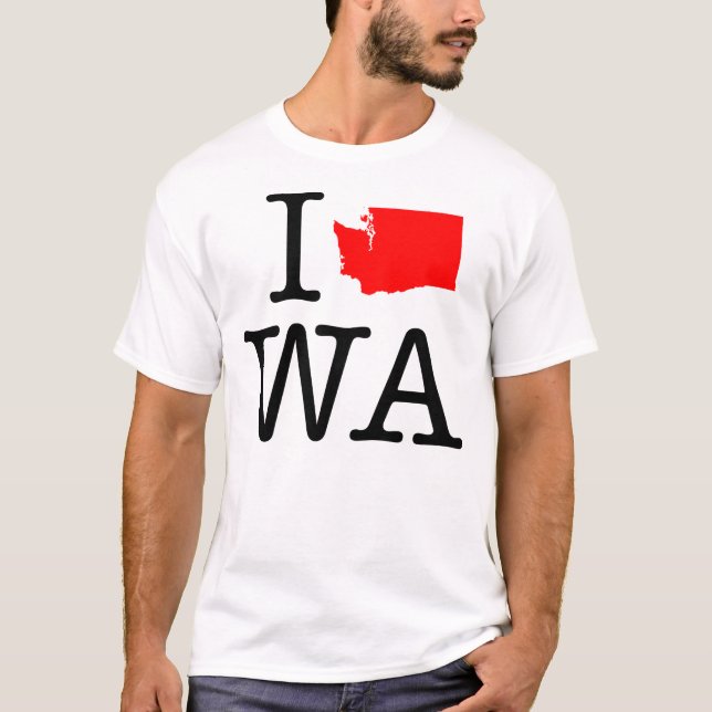 Camiseta Eu amo o t-shirt de WA Washington (Frente)