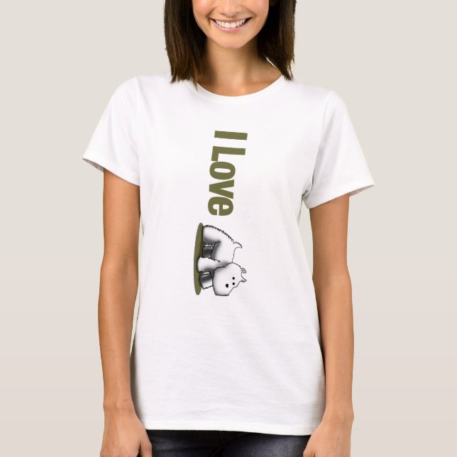 Camiseta Eu amo o t-shirt de Westies (Frente)
