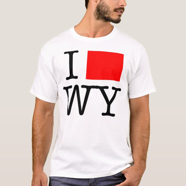 Camiseta Eu amo o t-shirt de WY Wyoming (Frente)