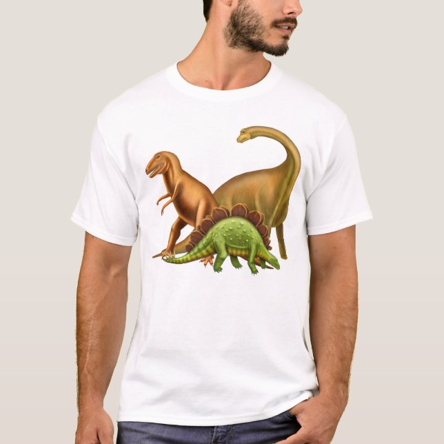 Camiseta Eu amo o t-shirt do adulto dos dinossauros (Frente)
