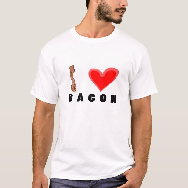 Camiseta Eu amo o t-shirt do bacon (Frente)