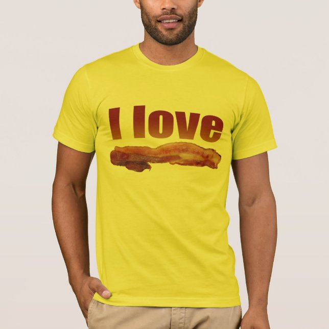 Camiseta EU AMO o t-shirt do BACON (Frente)