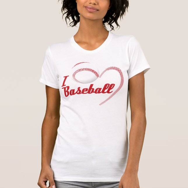 Camiseta Eu amo o t-shirt do basebol (Frente)