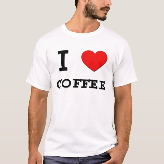 Camiseta Eu amo o t-shirt do café (Frente)