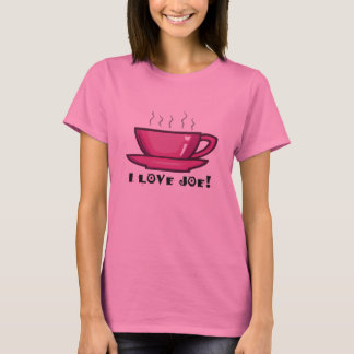 Camiseta Eu amo o t-shirt do copo de café de Joe