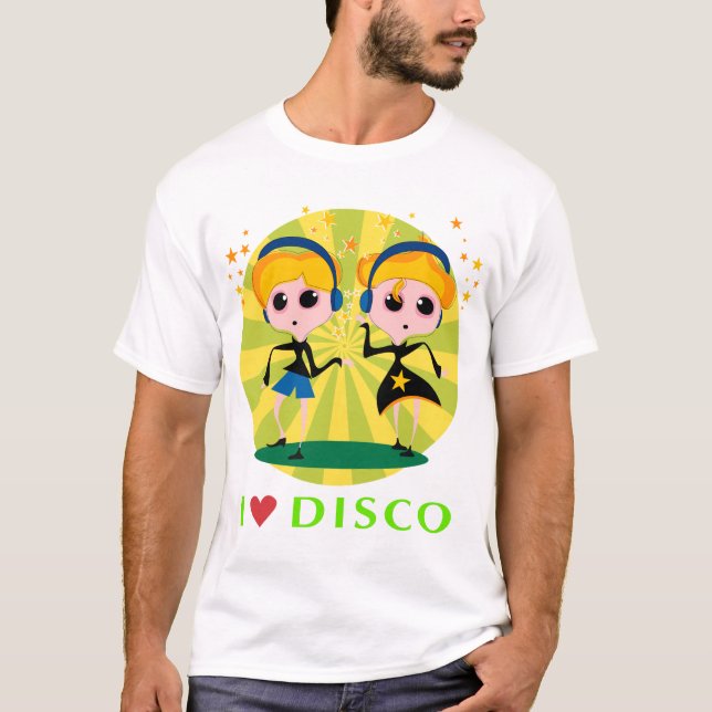 Camiseta Eu amo o t-shirt do disco (Frente)