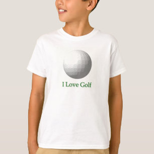 Camiseta Eu amo o t-shirt do miúdo do design do golfe