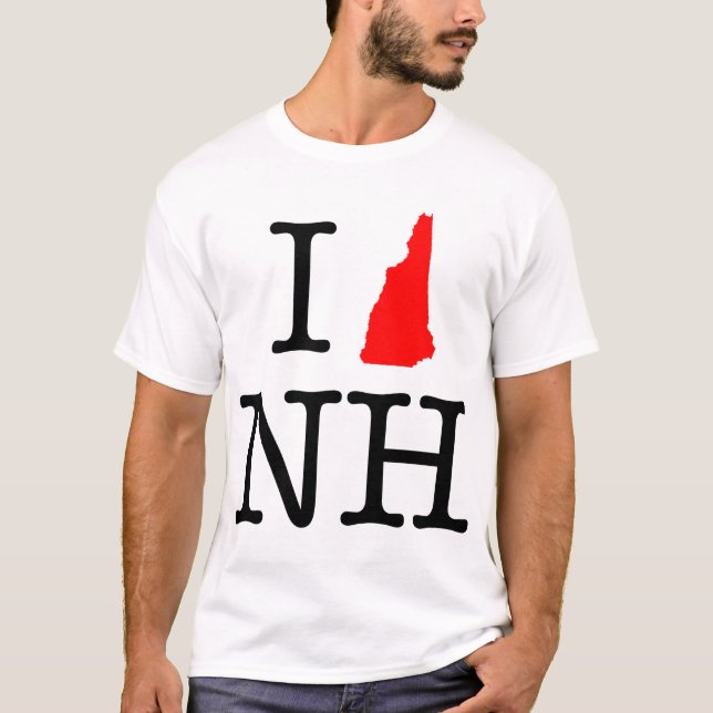 Camiseta Eu amo o t-shirt do NH New Hampshire (Frente)