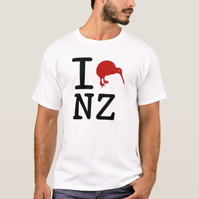 Camiseta Eu amo o t-shirt do quivi de Nova Zelândia (Frente)