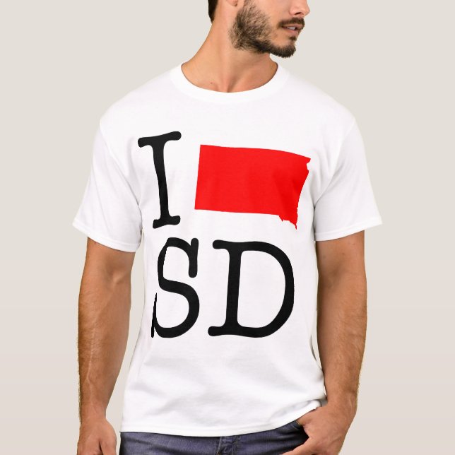 Camiseta Eu amo o t-shirt do SD South Dakota (Frente)