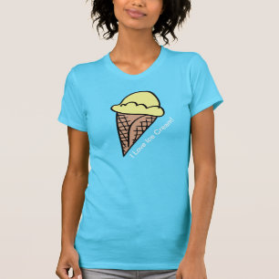 Camiseta Eu amo o t-shirt do sorvete