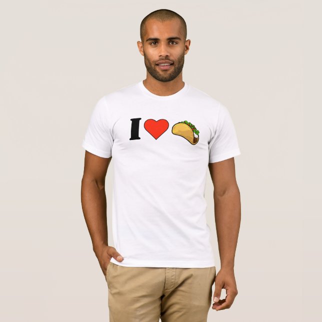 Camiseta Eu amo o t-shirt do Tacos (Frente Completa)