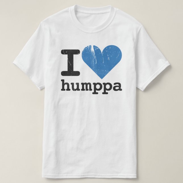 Camiseta Eu amo o t-shirt do valor azul de Humppa (Frente do Design)