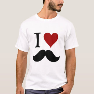 Camiseta Eu amo o t-shirt dos bigodes