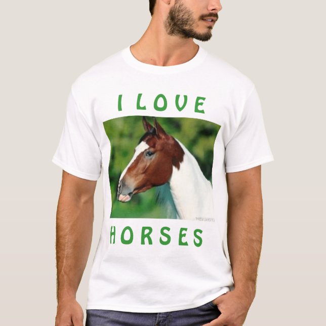 Camiseta Eu amo o t-shirt dos cavalos (Frente)
