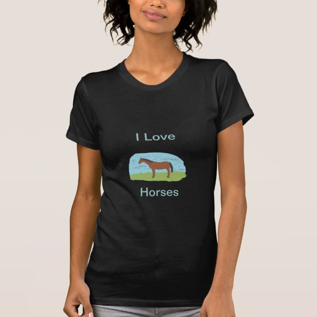 Camiseta Eu amo o t-shirt dos cavalos (Frente)