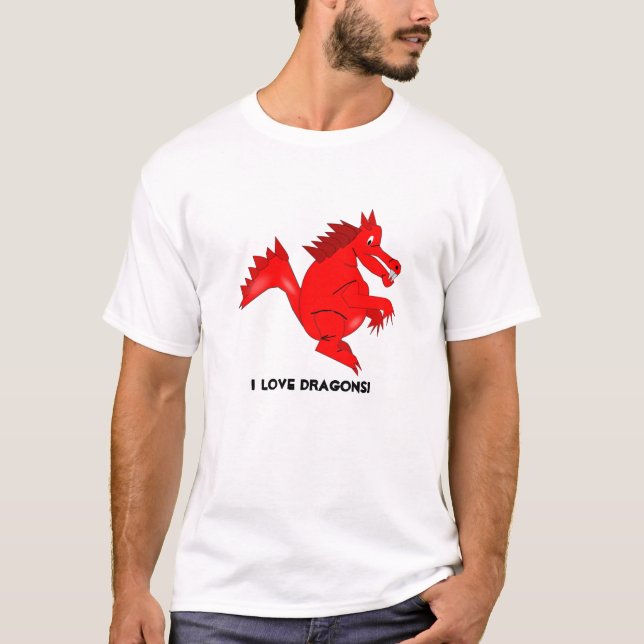 Camiseta Eu amo o t-shirt dos dragões (Frente)