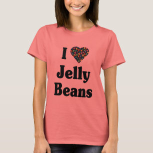 Camiseta Eu amo o t-shirt dos feijões de geléia