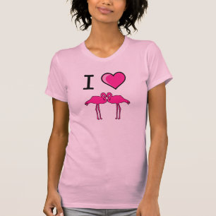 Camiseta Eu amo o t-shirt dos flamingos