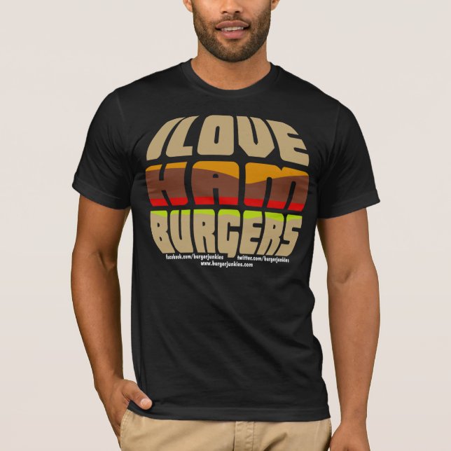 Camiseta Eu amo o t-shirt dos Hamburger (Frente)