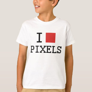 Camiseta Eu amo o t-shirt dos miúdos dos pixéis do coração