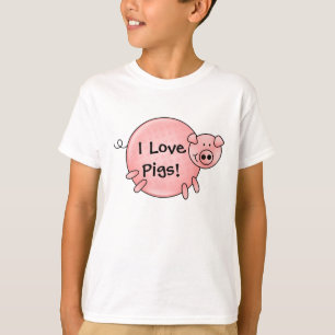 Camiseta Eu amo o t-shirt dos miúdos dos porcos