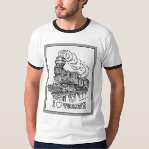 Camiseta Eu amo o t-shirt dos trens