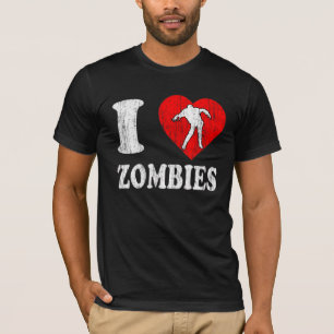 Camiseta eu amo o t-shirt dos zombis