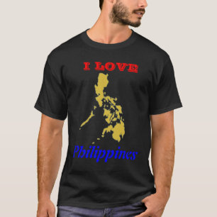 Camiseta Eu amo o t-shirt escuro básico de Filipinas