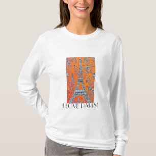 Camiseta Eu amo o t-shirt hoody das senhoras das viagens