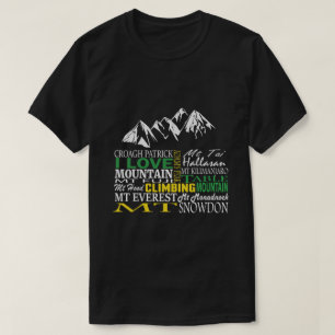Camiseta Eu amo o t-shirt preto do alpinismo