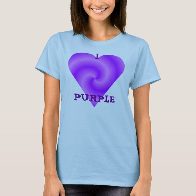 Camiseta Eu amo o t-shirt roxo (Frente)