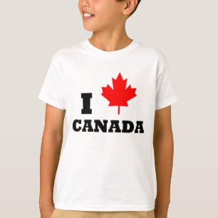 Camiseta Eu amo o t-shirt vermelho da folha de bordo de