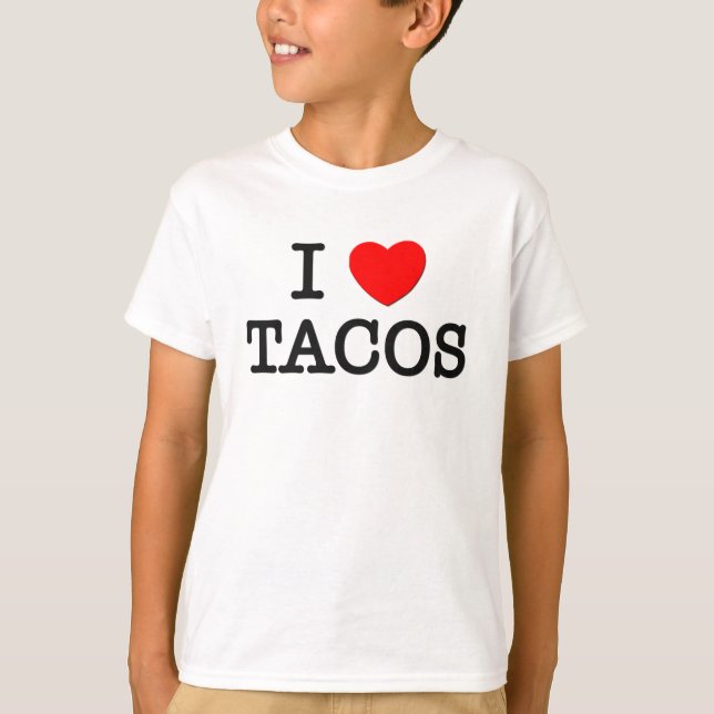 Camiseta Eu amo o TACOS (a comida) (Frente)