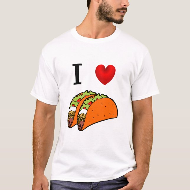 CAMISETA EU AMO O TACOS ALARANJADO (Frente)