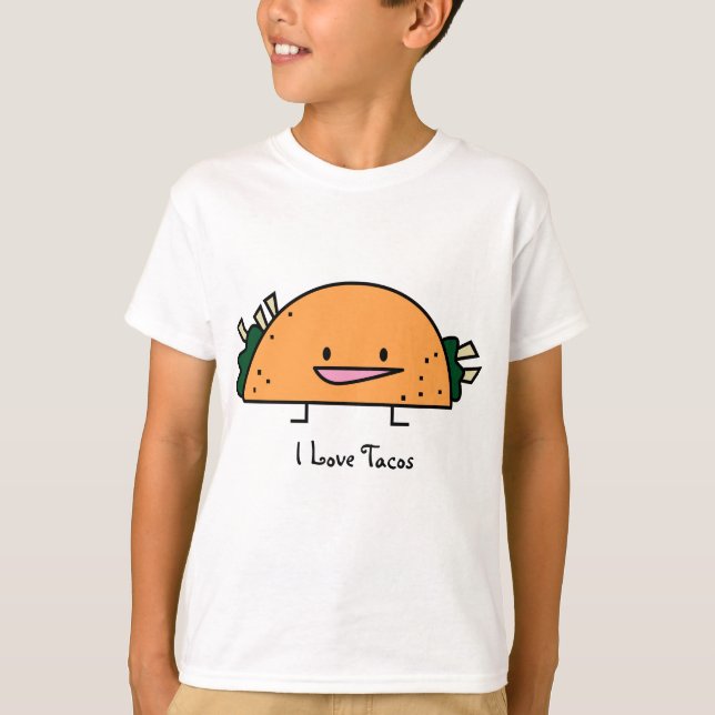 Camiseta Eu amo o Tacos - t-shirt dos miúdos (Frente)